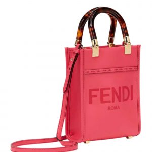 Fendi Mini Sunshine Shopper Lilac leather mini-bag