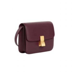 Celine Teen Classic Bag In Box Calfskin Burgundy-Celine women handbag-celine shoulders bags